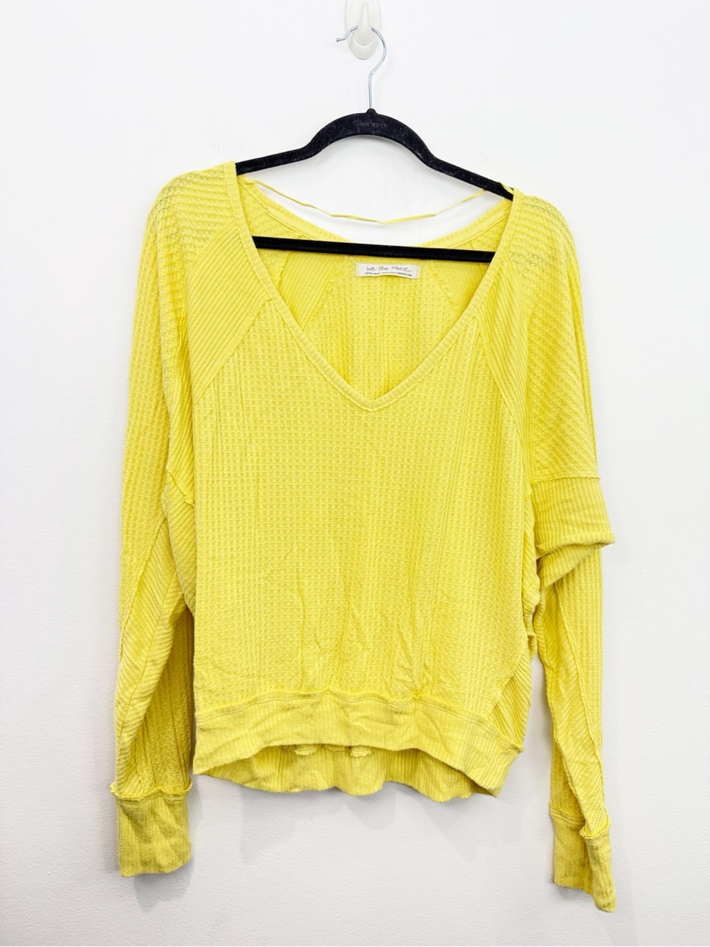 Free People Santa Clara Thermal Yellow Long Sleeve Size XS